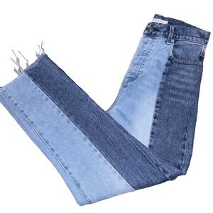PacSun High Rise Straight Jeans Size 26 TwoToned Color Block 90’s Y2K